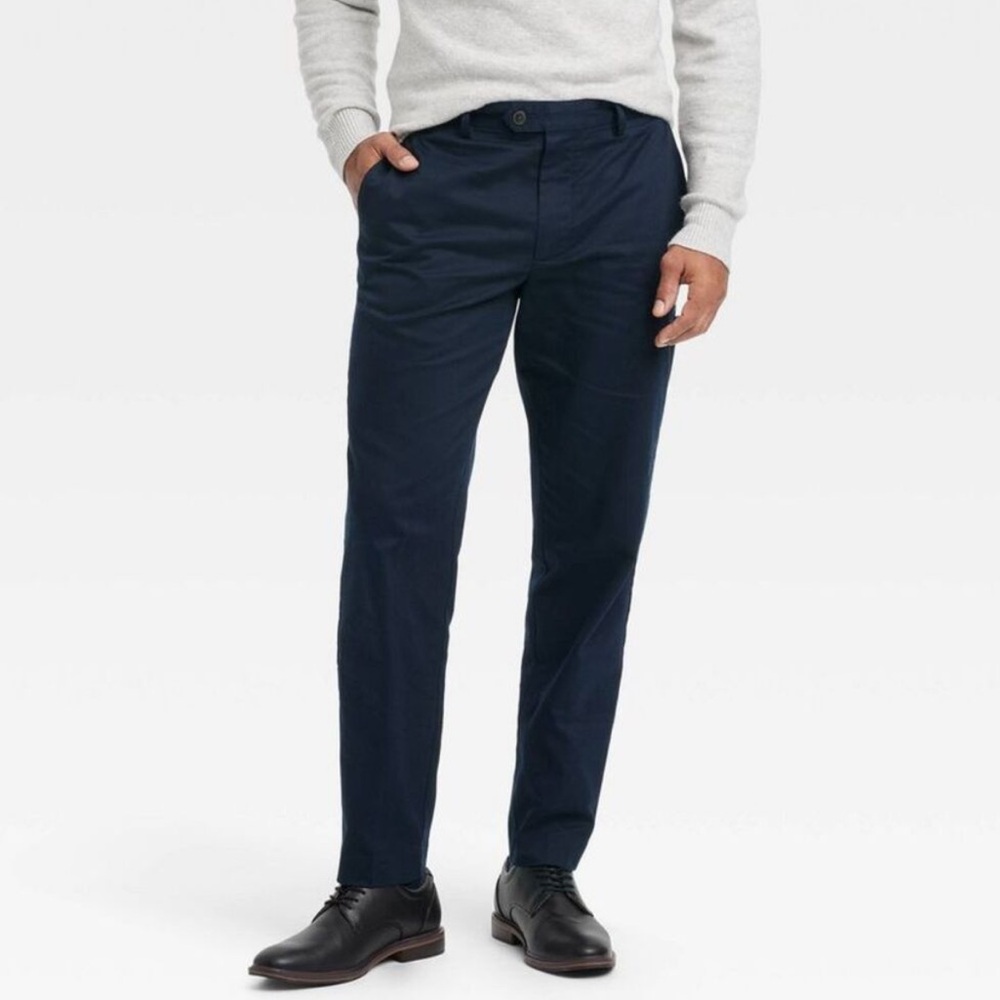 Goodfellow & Co Navy Blue 34x32 Extended Tab Slim Fit Trousers